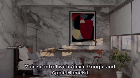 Motorized Blinds with Remote，100% Blackout Smart Blinds Motorized Roller Shades Compatible with Alexa Automatic Blinds for Windows Electric Window Blinds Customized Size White