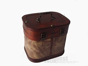 [Hot Item] Antique Wood Wine Bottle Gift Box Case Holder Keepsake Box