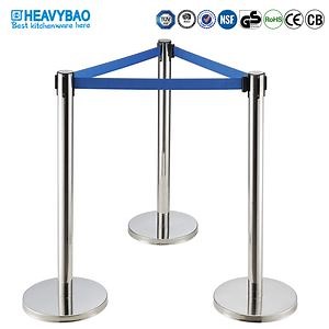 [Hot Item] Heavybao Stainless Steel Airport Stanchion Queue Barrier Post with Retractable Belt
