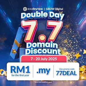 21 reactions | Register your .MY domain for RM1 today! ️ Duration: 7 - 20 July 2025 ️ Promo Code: 77DEAL Grab your .MY domain and stand a chance to win a Tesla Model Y! *Terms and conditions apply" | Exabytes (MY) | Facebook