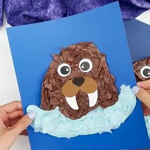 ❄️ Tissue Paper Walrus Craft ✂️ Get the template on the blog | Simple Everyday Mom