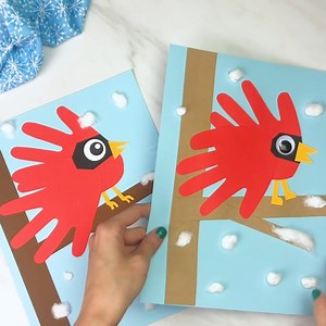 9.4K views · 210 reactions | ❤️ Cardinal Handprint Craft  See the details on the blog | Simple Everyday Mom | Facebook