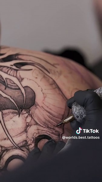 Black and gray realistic horror baphomet back tattoo tattoo artist - Sootskin #tattooartist #backtattoo #baphomet #darktattoo #horrortattoo #satanic #devil #evil #freehandtattoo #worldsbesttattoos #besttattoos #tatuaje #tatuador #realistictattoo #blackandgreytattoo