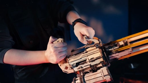 💥Unleash ultimate home base turret-tier firepower with ROKR Rotating-Barrel Machine. Hold on tight, fire hard and rule the battlefield! 🔥 #Rokr #peaceguard #rubberbandgun #woodenpuzzle #3dpuzzle #toygun #woodengun | ROKR