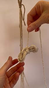 ⬇️🌟 Macrame tip 🌟⬇️ 🧶 When working with long cords, secure the ends of the cord into neat bundles to keep it from dragging on the ground. This also makes it easier to work with 🙌 🧶 Wind the end of the macrame cord around your hand, then wrap the last bit of cord around the bundle of cord a couple of times and secure with an overhand knot & half bow 🧶 Leave about half a metre to a metre of cord free at the top to continue to work with 🧶 You can still tie knots with the free cord at the top