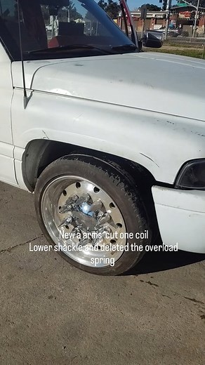 New a arms cut one coil Lower shackle and deleted the overload spring #ram #cumming #diesel #12valve | Bobby Burr