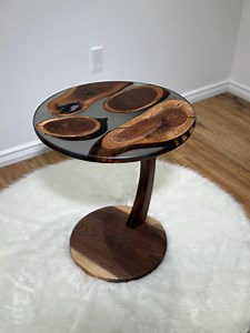 Handmade C Shaped Side Table With Epoxy - Etsy UK