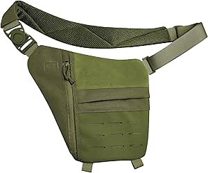 Men Small Sling Shoulder Crossbody flex Bags Anti-theft One Strap Chest Slim Backpack for Outdoor Hiking Biking Army Green