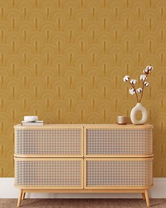 Mustard Arch Wallpaper | Removable Self Adhesive Geometrical Wallpaper | Scandinavian Peel and Stick or Pre-pasted Wallpaper - Etsy UK