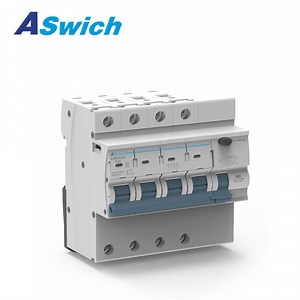 [Hot Item] Aswich 4p RCBO Leakage Protection Circuit Breaker with Switch Adjustable RCBO AC 230V/400V 10ka 50/60Hz Electromagnetic RCBO