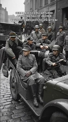 WW2 Photo: German Officers Captured After the Fall of Aachen
