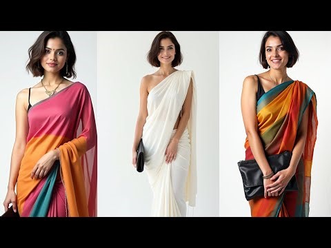 Indian Ai Lookbook, beautiful white and colourful saree Art