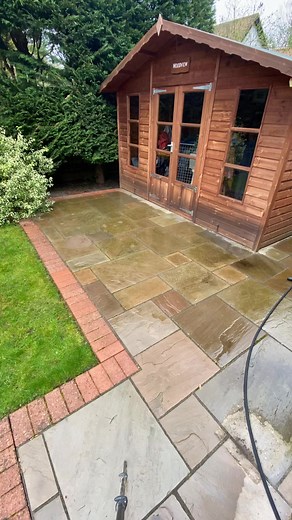 13K views · 151 reactions | Indian Sandstone patio clean in Knaphill. #pressurewashing #jetwashing #sodiumhypochlorite #satisfying #timelapse #smallbusinessbigdreams #knaphill #woking | TIGER CLEAN | Facebook