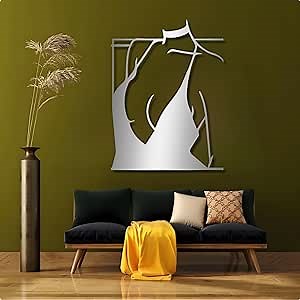 Female Minimalist Line Art, Metal Woman, Metal Line Art Wall Decoration, Metal Decorative Wall Art, Metal Wall Art Abstract, Metal Wall Decoration, Bedroom Wall Art, Modern Wall Art, Metal Wall Sculpture (35"W x 31"H /90x79cm, Silver)