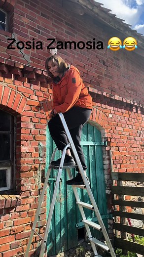 Zabawna wiewiórka na drabinie z rodziną