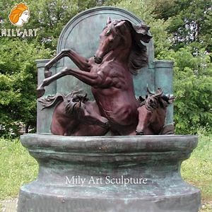 [Hot Item] Custom Antique Metal Bronze Water Wall Fountain with Horse Statue for Garden Decor