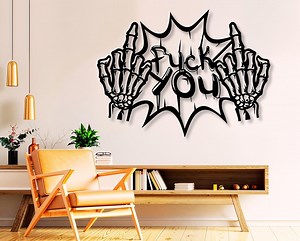 Middle Finger Text Wall Art: Fuck You SVG DXF PNG Files - Etsy