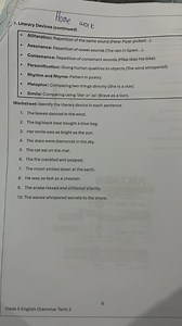 Literary Devices (continued)Alliteration: Repetition of the sa... | Filo