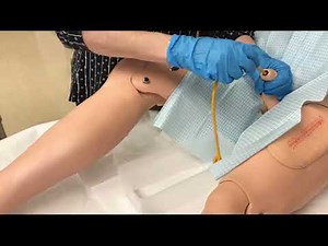 Installation d'une sonde urinaire chez l'homme