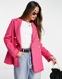Mango double breasted blazer in pop pink | ASOS