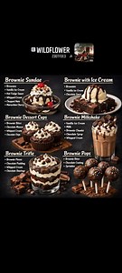 1. Brownie Sundae Ingredients • Brownies (cubed) • Vanilla Ice Cream • Chocolate Sauce • Whipped Cream • Chopped Nuts • Maraschino Cherry Instructions 1. Place warm brownie pieces on a serving plate or bowl. 2. Add one or two scoops of vanilla ice cream on top. 3. Drizzle generously with chocolate sauce. 4. Top with whipped cream. 5. Sprinkle chopped nuts and finish with a cherry. 6. Serve immediately. 2. Brownie with Ice Cream Ingredients • Brownies • Vanilla Ice Cream • Chocolate Syrup Instruc