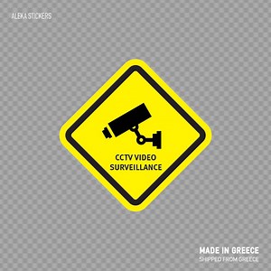 Decal Sticker Cctv Video Surveillance Security Sign Quality Signage Door Industry X3874 - Etsy UK