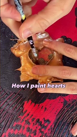 How I paint hearts into to my art 💕 #heartart #acrylicart #artideas #channeledart #texturedart #art