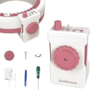 New Version Labor-Saving Knitting Machine Adapter，Electric Adjustable Weaving Speed Range Adapter with Smart Row Counter for Sentro 48 Knitting Machine，Crank Handle Replacement for Quick Knit