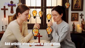 Motipuns 32 Sets Magnify Suncatchers Craft Kits DIY Magnifying Glass Shape Church Christian Religious VBS Craft Stained Glass Effect Tissue Paper Kit for Sunday School Resurrection Window Art