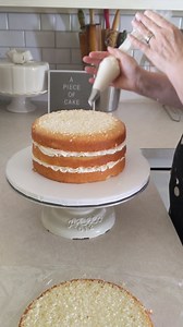 13K views · 4.4K reactions | White almond cake with buttercream filling #apieceofcakebydolores #rockwalltx #dallastx #heathtx #rockwallsmallbusiness #homebakery #fatetx #cakedecorating #cakereels #smallbusiness | A Piece of Cake | Facebook