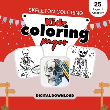 Skeleton Fun: 25 Halloween Coloring Pages for Kids and Adults