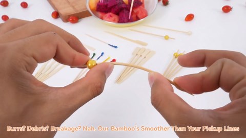 500PCS Bamboo Cocktail Picks, 4.7 Inch Eco-friendly Wooden Skewers, Fancy Toothpicks for Fruits, Appetizers, Drinks, Charcuterie Boards, Party & Wedding Supplies