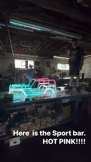 Here is the Sport bar for the Jeep . HOT PINK !!!! | Bent Custom Neon