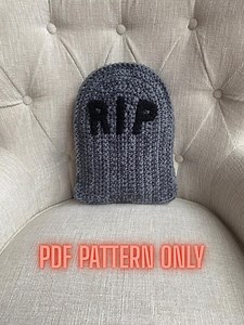 Tombstone Pillow Pattern-digital Crochet Pattern-halloween - Etsy