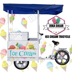 [Hot Item] Solar Ice Cream Rickshaw with 158L Chest Freezer Solar Battery Tricycle