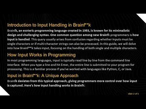 Understanding Input Handling in Brainf**k: Character vs String