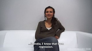 Czech Martina reveals his body with a hairy pussy at the casting 1352