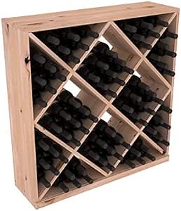 Wine Racks America® InstaCellar Diamond Cube Wine Rack - Durable and Expandable Wine Storage System, Knotty Alder Unstained - Holds 82 Bottles