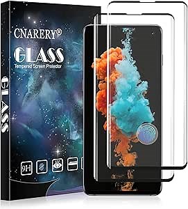 [2 Packs] Samsung Galaxy S10 Screen Protector, Support Fingerprint Tempered Glass Easy Installation Bubble Free Case Friendly