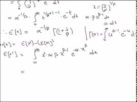 Weibull random variable: mean & variance
