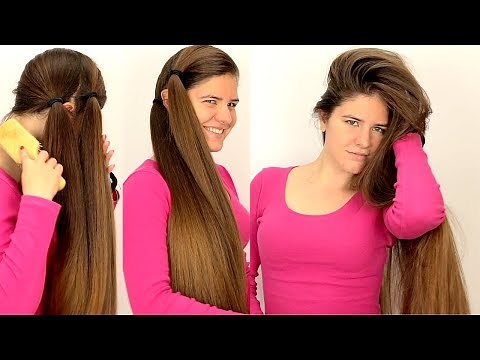 RealRapunzels - Suzana's special hairstyle: Right side double ponytails (preview)