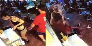 Waitress body slams man into the trash after he groped her
