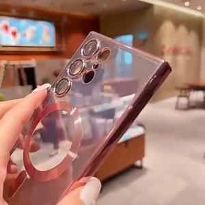 Galaxy Note 10+Plus Case Magnetic Glitter [Support Magsafe Charger] Anti-Scratch Shockproof Plated Clear Full Camera Protection Phone Cover Case for Samsung Galaxy Note 10 Plus-Deep Purple