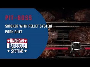 American Barbecue Systems Pit-Boss Rotisserie Smoker with Pellet System Pork Butt