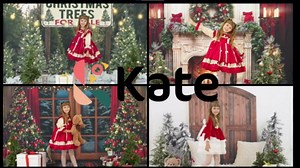 Kate Christmas Backdrops for Photography Christmas Window Backdrop Kids Photo Background Santa Tree Backdrop, 8x8ft
