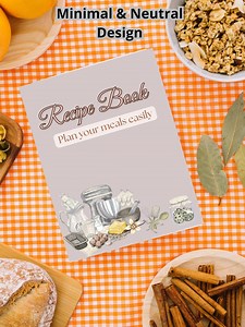 Printable Recipe Book | Neutral Cookbook Planner | Meal Planning Journal | Minimal Kitchen Organizer Instant Download - Etsy Canada