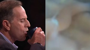 Man streams entire inside of his body after swallowing pill with camera live on stage in front of audience