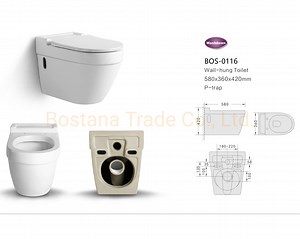 [Hot Item] Sanitary Ware Ceramic Bathroom Watermark Wall Hung Water Closet Set Toilet