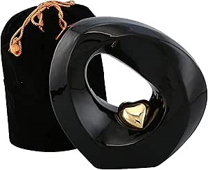 Passage of Heaven Adult Cremation Urn for Human Ashes - Decorative Funeral Urn for Men & Women (Adult Non-Customize, Black Gold)
