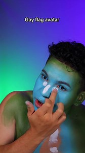 Gay Flag Avatar Makeup: Blended Stripes & White Highlights
